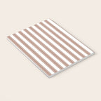 Mocha Double Stripes Brown and White Vertical Stripe Pattern Notebook Gallery Image 3