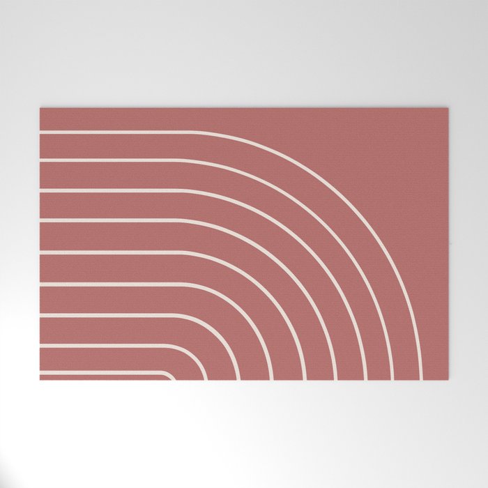 Minimal Arch LII Rose Modern Geometric Lines Welcome Mat Gallery Image 1