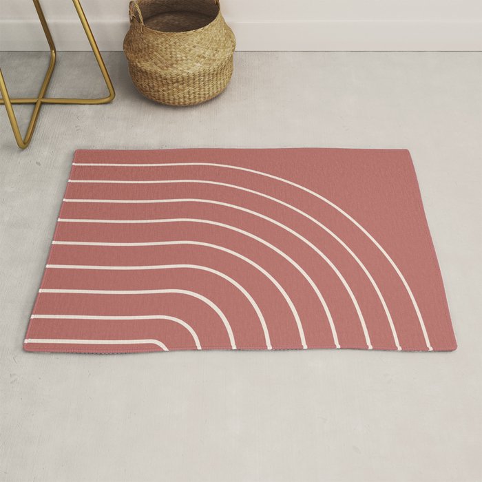 Minimal Arch LII Rose Modern Geometric Lines Rug Gallery Image 1