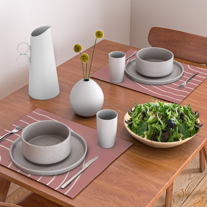 Minimal Arch LII Rose Modern Geometric Lines Placemat Gallery Image 2