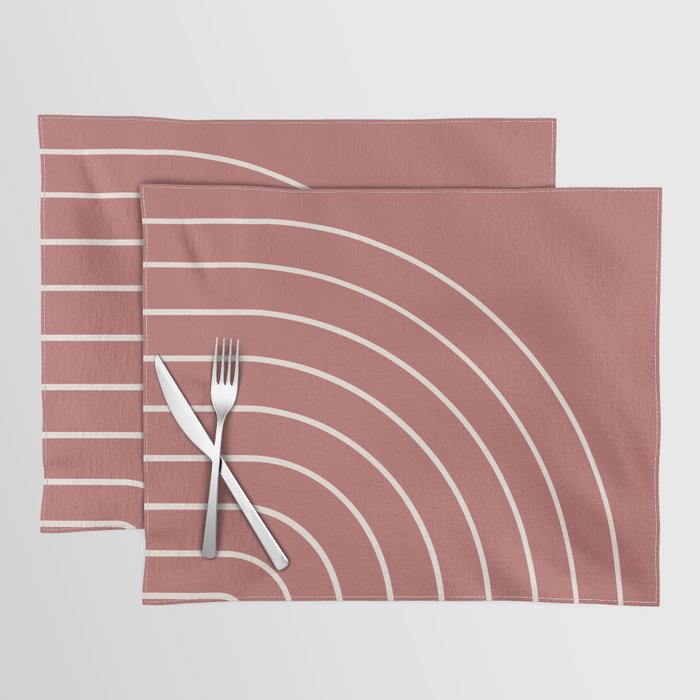 Minimal Arch LII Rose Modern Geometric Lines Placemat Gallery Image 1