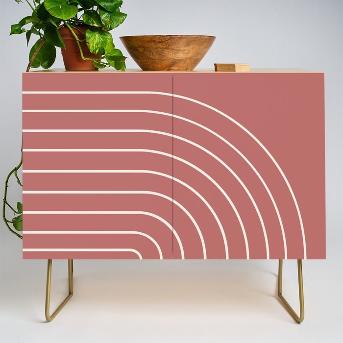 Minimal Arch LII Rose Modern Geometric Lines Credenza Gallery Image 1