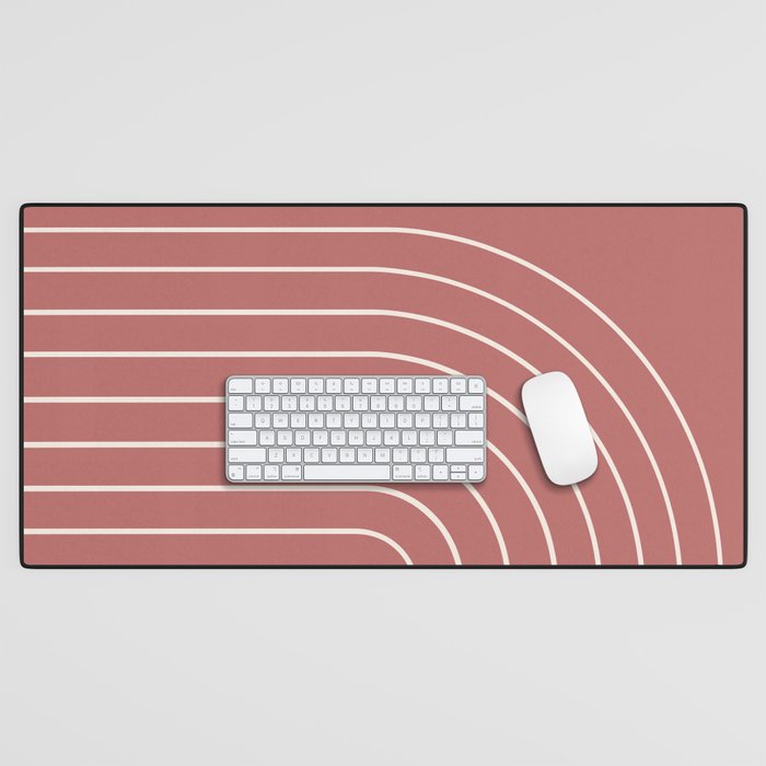 Minimal Arch LII Rose Modern Geometric Lines Desk Mat Gallery Image 1