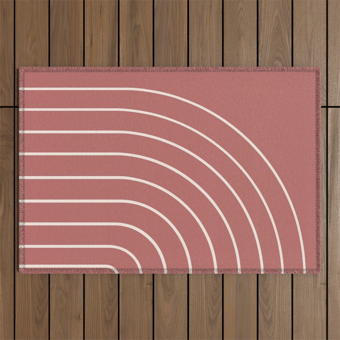 Minimal Arch LII Rose Modern Geometric Lines Outdoor Rug Gallery Image 1