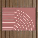 Minimal Arch LII Rose Modern Geometric Lines Outdoor Rug Gallery Image 1