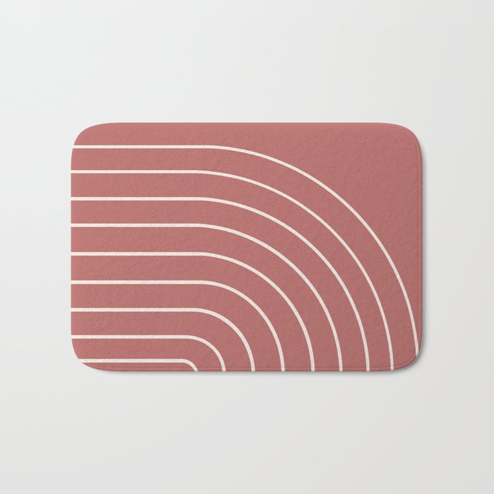 Minimal Arch LII Rose Modern Geometric Lines Bath Mat Gallery Image 1