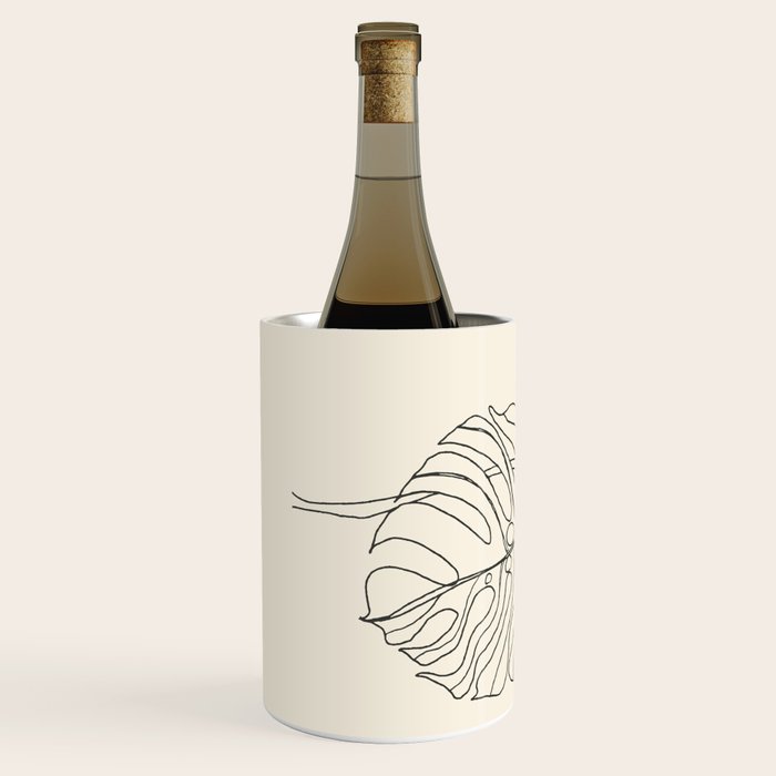 Monstera Leaf Drawing Wine Chiller Gallery Image 2