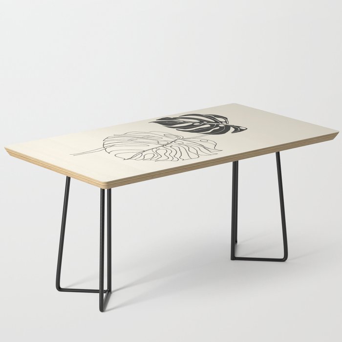Monstera Leaf Drawing Coffee Table Gallery Image 1