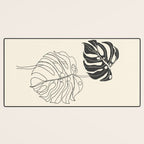 Monstera Leaf Drawing Desk Mat Gallery Image 3
