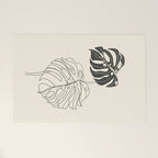 Monstera Leaf Drawing Welcome Mat Gallery Image 1