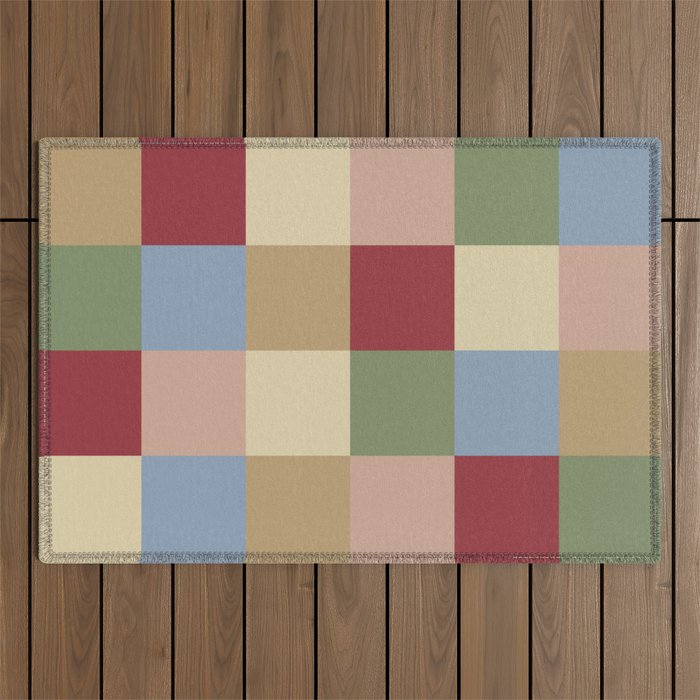 Bold Vintage Checks Pattern - Large XXI Outdoor Rug Gallery Image 1
