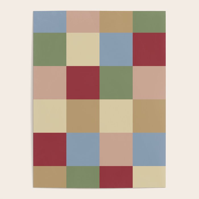 Bold Vintage Checks Pattern - Large XXI Poster Gallery Image 1