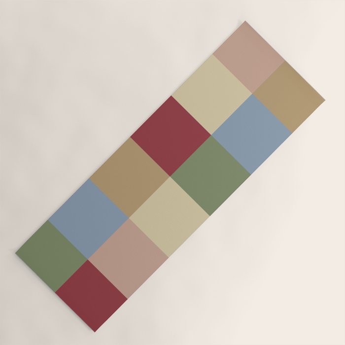 Bold Vintage Checks Pattern - Large XXI Yoga Mat Gallery Image 1