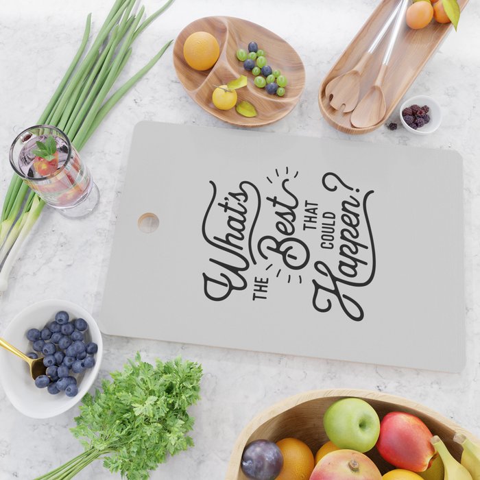 What's The Best That Could Happen Typography Print Wall Art Home Decor Cutting Board Gallery Image 2