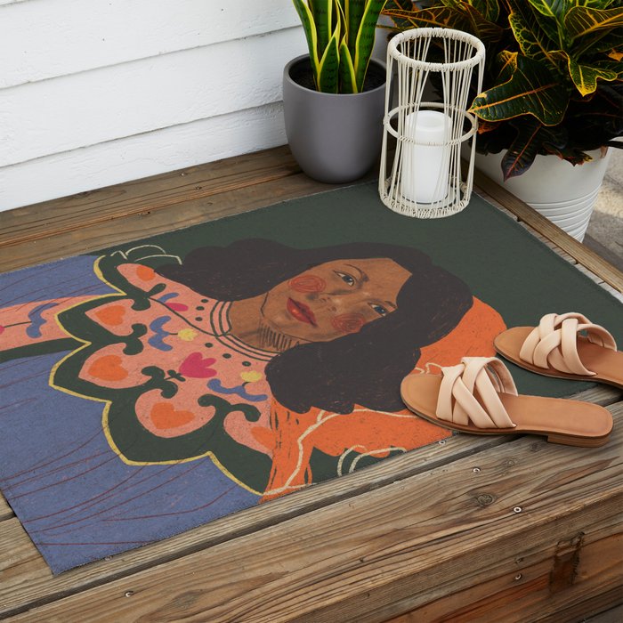 Tretchikoff lady Outdoor Rug Gallery Image 2