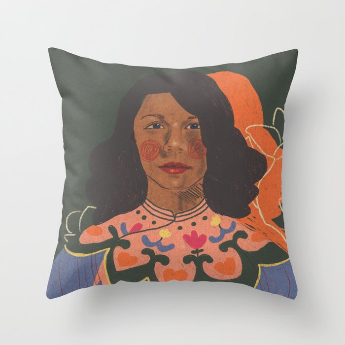 Tretchikoff lady Throw Pillow Gallery Image 1