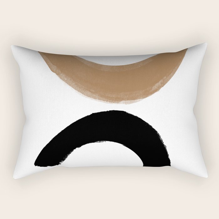 Beige and Black Collage Rectangular Pillow Gallery Image 1