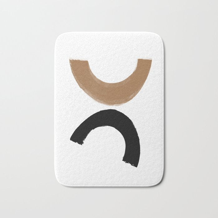 Beige and Black Collage Bath Mat Gallery Image 1