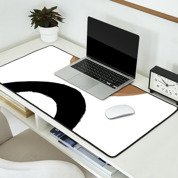 Beige and Black Collage Desk Mat Gallery Image 2