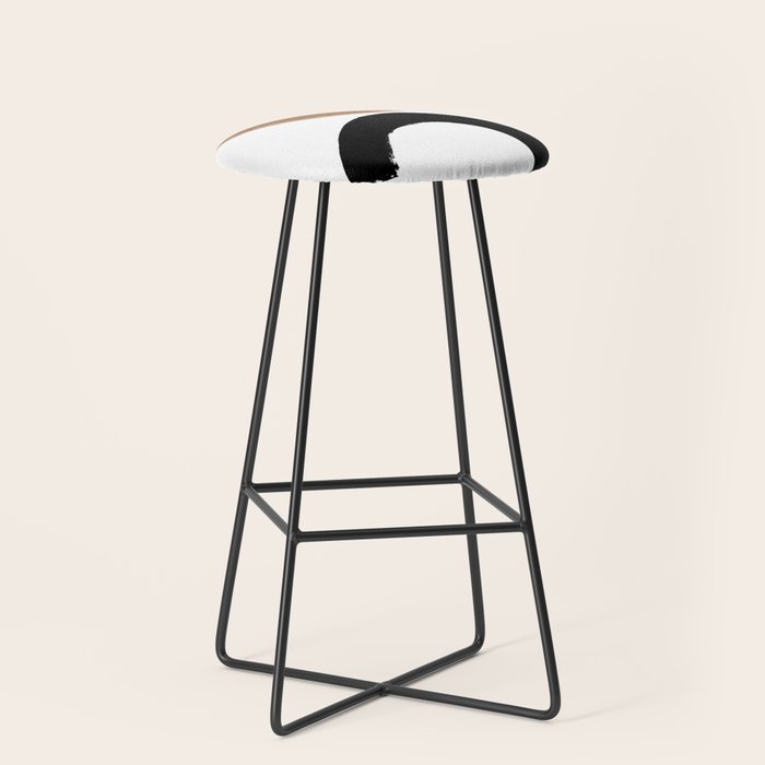 Beige and Black Collage Stool Gallery Image 1