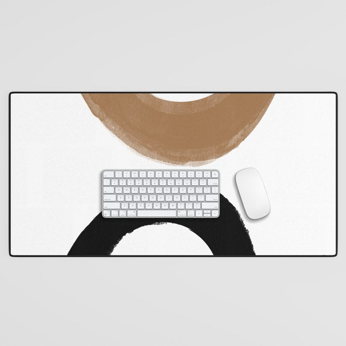 Beige and Black Collage Desk Mat Gallery Image 1