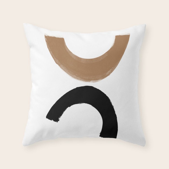 Beige and Black Collage Throw Pillow Gallery Image 6