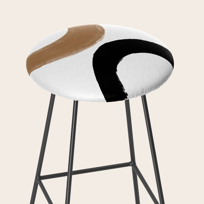 Beige and Black Collage Stool Gallery Image 2