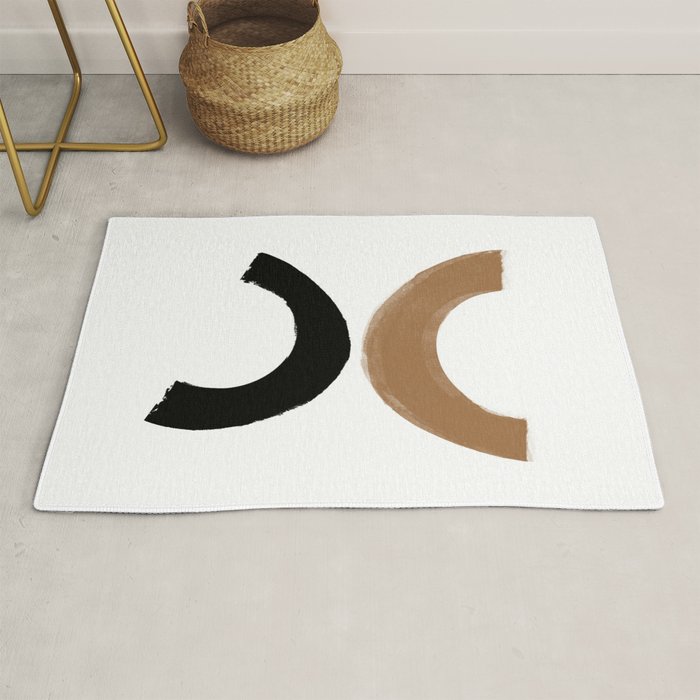 Beige and Black Collage Rug Gallery Image 1