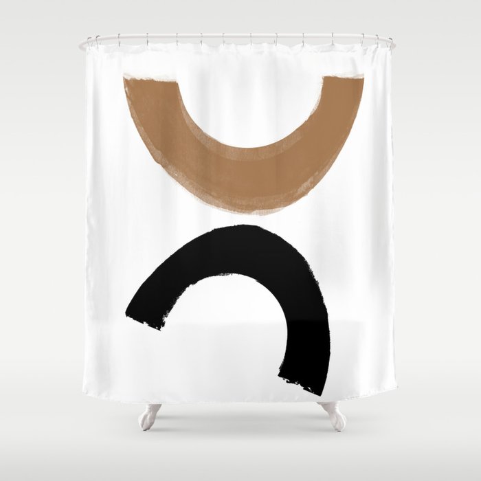 Beige and Black Collage Shower Curtain Gallery Image 1