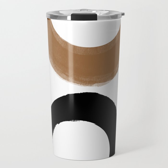 Beige and Black Collage Travel Mug Gallery Image 1