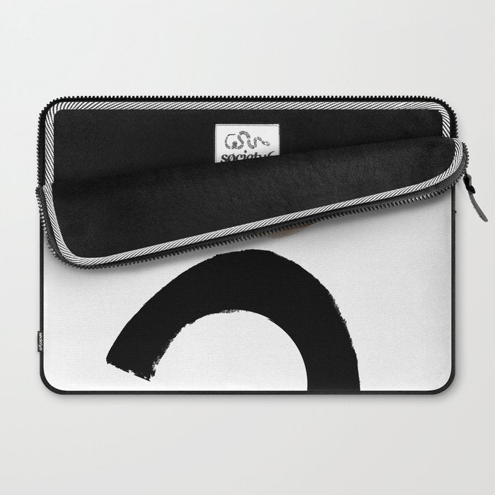 Beige and Black Collage Laptop Sleeve Gallery Image 2