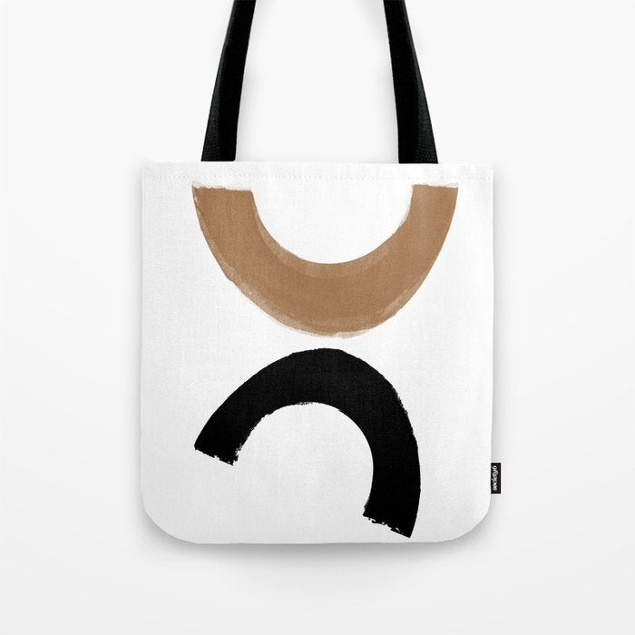 Beige and Black Collage Tote Bag Gallery Image 1