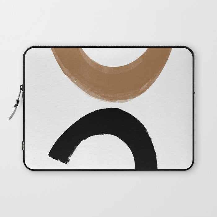 Beige and Black Collage Laptop Sleeve Gallery Image 1