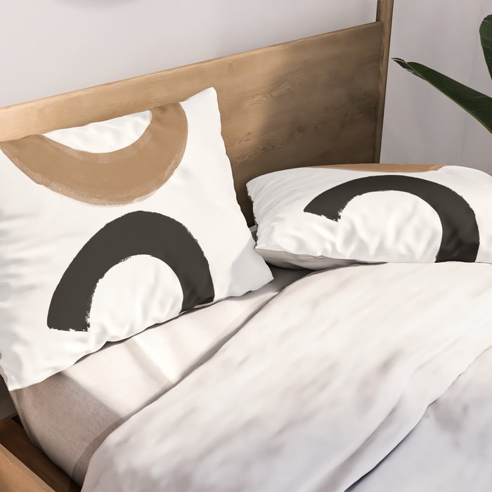 Beige and Black Collage Pillow Sham Gallery Image 2
