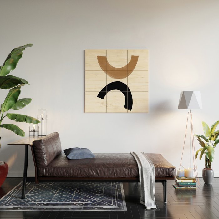 Beige and Black Collage Wood Wall Art Gallery Image 2