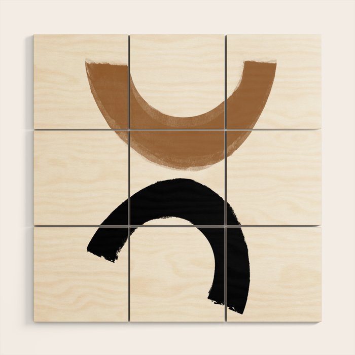 Beige and Black Collage Wood Wall Art Gallery Image 1