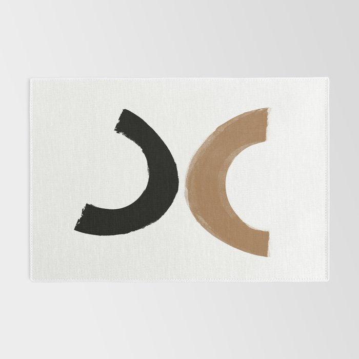 Beige and Black Collage Rug Gallery Image 2
