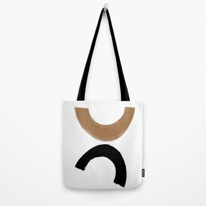 Beige and Black Collage Tote Bag Gallery Image 2