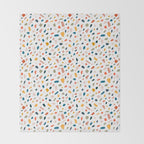 Terrazzo, Abstract Quirky Shapes Bohemian Modern Pattern Confetti Celebration Random Colorful Shapes Throw Blanket Gallery Image 2