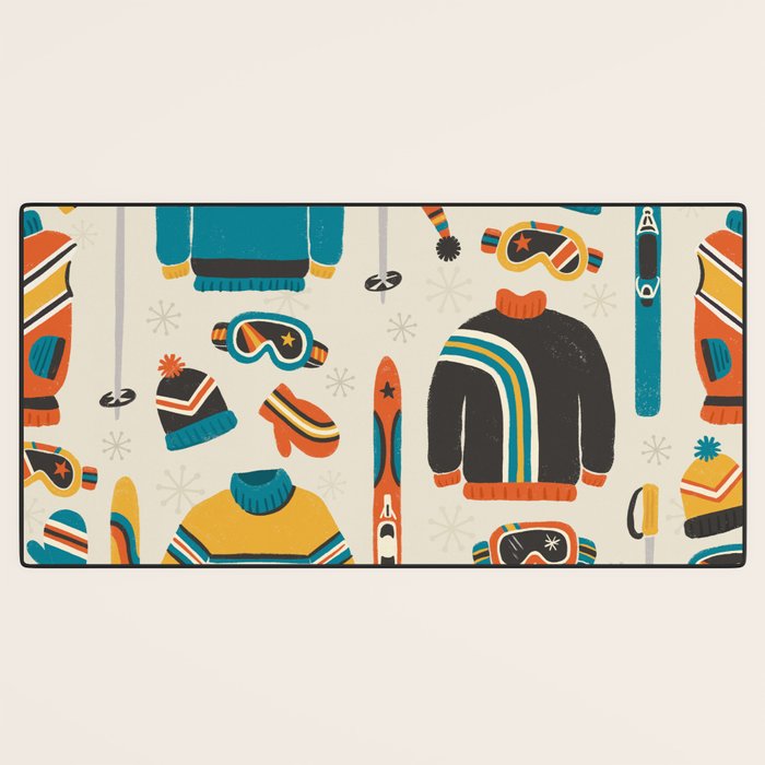Vintage Skiwear Desk Mat Gallery Image 3