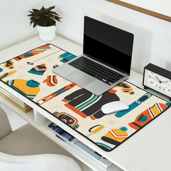 Vintage Skiwear Desk Mat Gallery Image 2