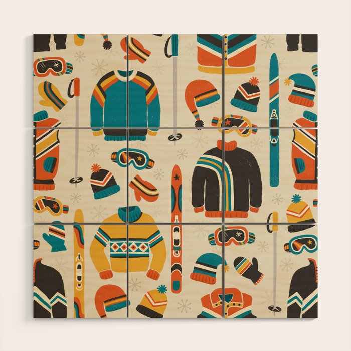 Vintage Skiwear Wood Wall Art Gallery Image 1