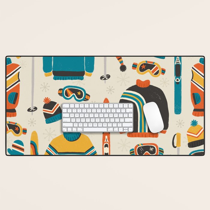 Vintage Skiwear Desk Mat Gallery Image 1