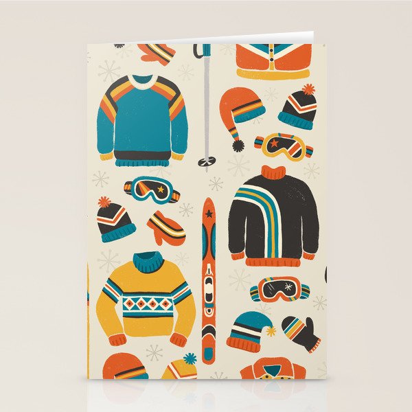 Vintage Skiwear Stationery Card Gallery Image 2