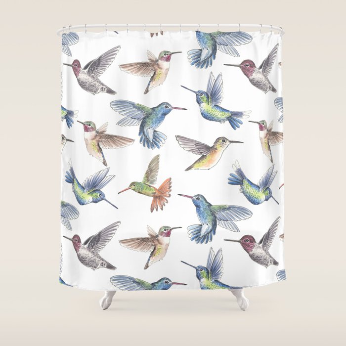 Hummingbirds Shower Curtain Gallery Image 1