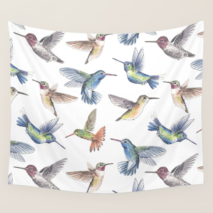 Hummingbirds Wall Tapestry Gallery Image 4
