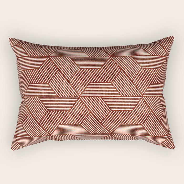 cadence triangles - rust Rectangular Pillow Gallery Image 2