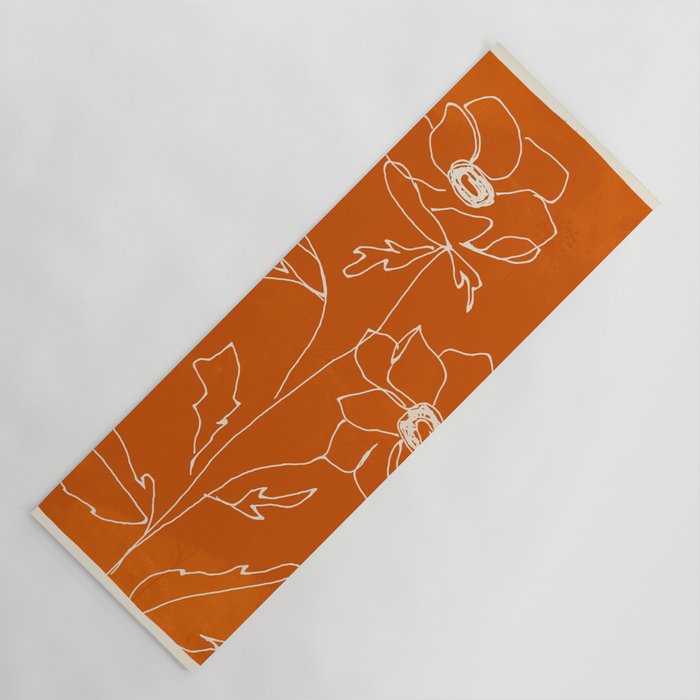 Line Drawing Flowers Yoga Mat Gallery Image 1