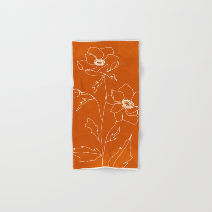 Line Drawing Flowers Bath Towel Gallery Image 1
