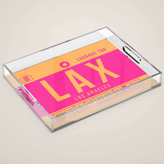 Luggage Tag B - LAX Los Angeles USA Acrylic Tray Gallery Image 1